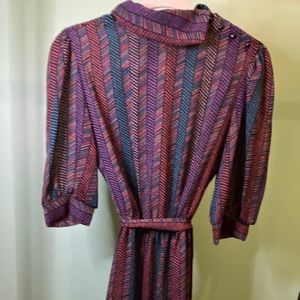 VINTAGE Trifles Retro multi color striped dress